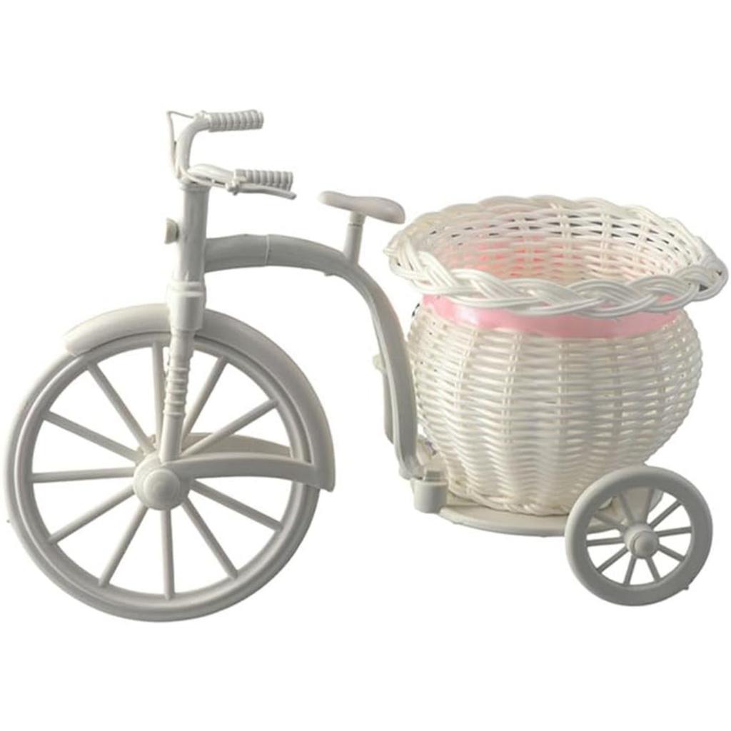 Bike Flower Basket Plant Stand Nostalgic Bicycle Planter Flower Stand Garden Decor for Home Wedding Decoration, Desktop Decoration