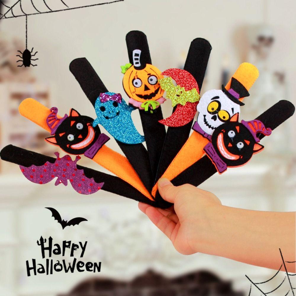Spider Pop Circle Wristband Pumpkin Hands Clap Circle Funny Halloween Slap Bracelets  Halloween