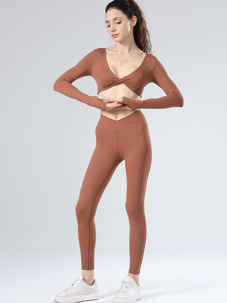 Stylowa Damska Wiosenna Odzież do Jogi - Krótki i Długi Rękaw z Wkładką na Biust, Wygodna i Seksowna Odzież Fitness