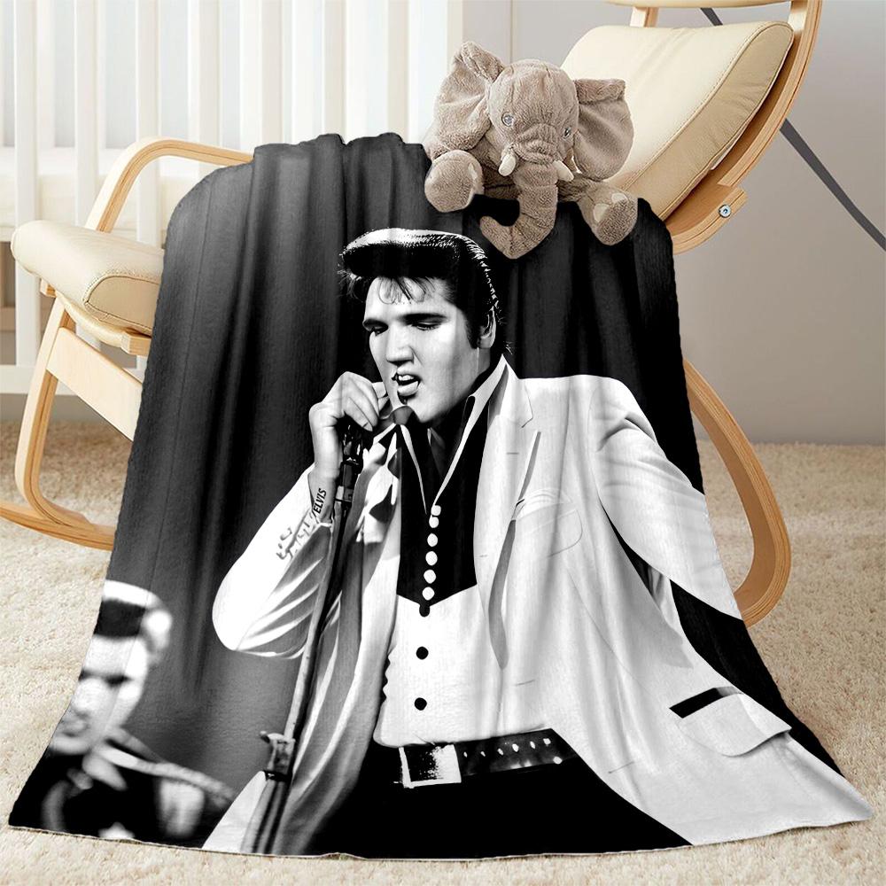Elvis Presley Performance Blanket Soft Warm Cozy Great for Livingroom Picnics Office Chair Four Seasons Universal Playful Design