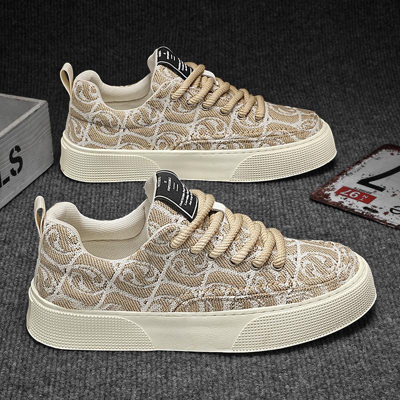 Pánské plátěné boty Xiangyun s potiskem a výšivkou, ležérní boty, prodyšné, s měkkou podrážkou, trendy sportovní boty pro muže