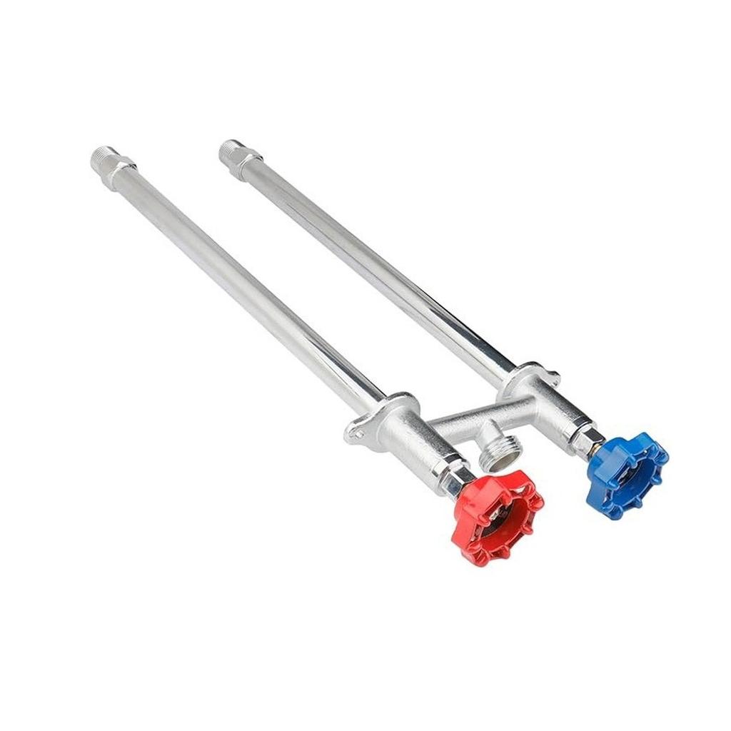 WHK 12 Zoll Frostfreier Außenwasserhahn Wasserhahn Versorgung Warm und Kalt Außenwasserhahn 1/2 Zoll X 3/4 Zoll Schlauchanschluss Frostsicher