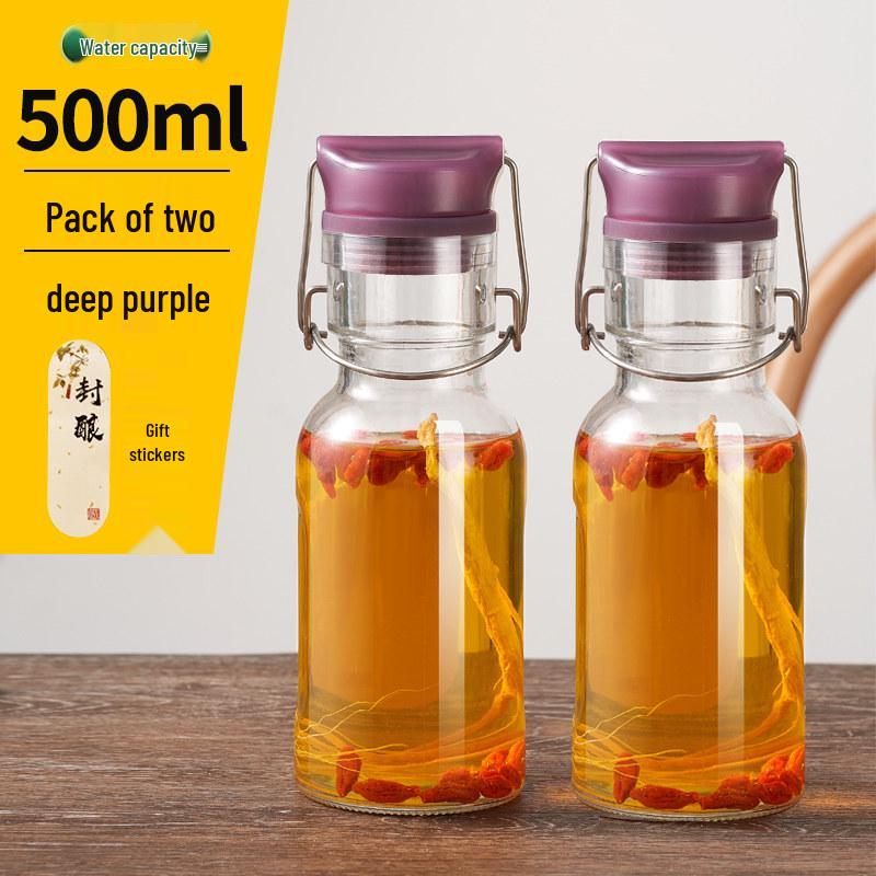 High-Grade Thick Glass Wine Bottle for Long-Term Baijiu Storage, Sealed and Durable