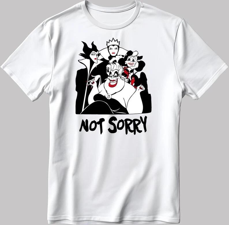 Villains Not Sorry White Tshirt S