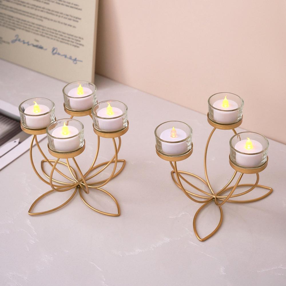Decor Candlestick Holder Iron Table Decoration Modern Candle Stand  Home