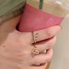 1 Set Women Ring with Greeting Card Irregular Personality Mother's Day Gift Hollow Love