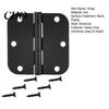 Rotatable Door Hinge 1/5Pcs Rounded Matte Black Hinges Flat Iron Bifold Residential Standard Bedroom Indoor House Hardware Essentials Accessories