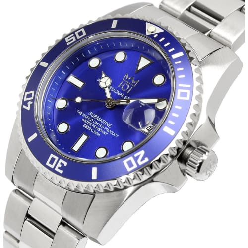 HYAKUICHI 101 No.1 Quartz Diver's Watch with Date Display, Water Resistance to 20 ATM, HYAKU1-001 (Blue)