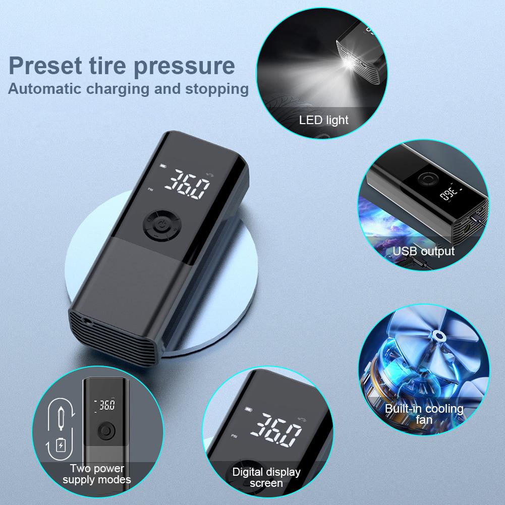 Mini Car Air Compressor 12V 150PSI Portable Car Tire Inflator Smart Digital Inflatable Pump For Car Bicycle Boat Air Pump