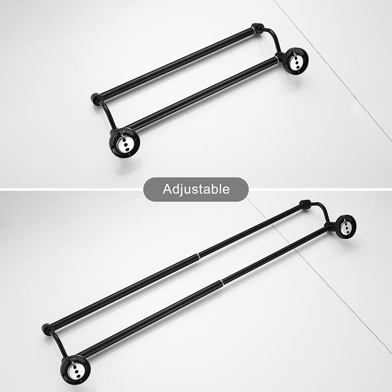 Bathroom Retractable Towel Double Bar Black, Chrome Towel Rack Extended Drying Towel Hanging Bar Gold, Nickel EL81024D