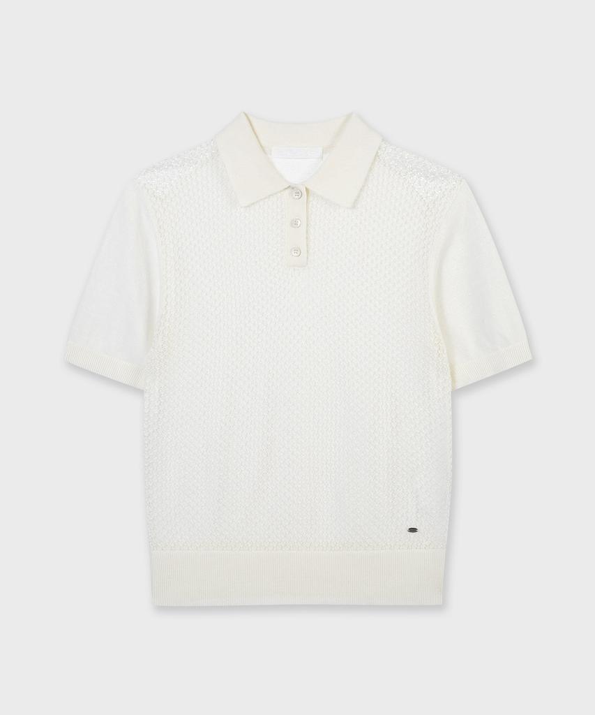 PLAC WOMEN Linen Polo Collared Knit 2 Colors