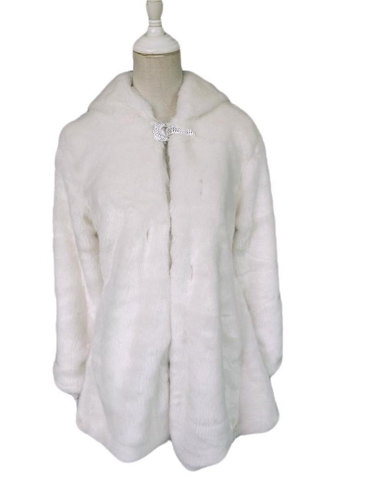 Women's Faux Mink Fur and Leather Long Coat (2021)