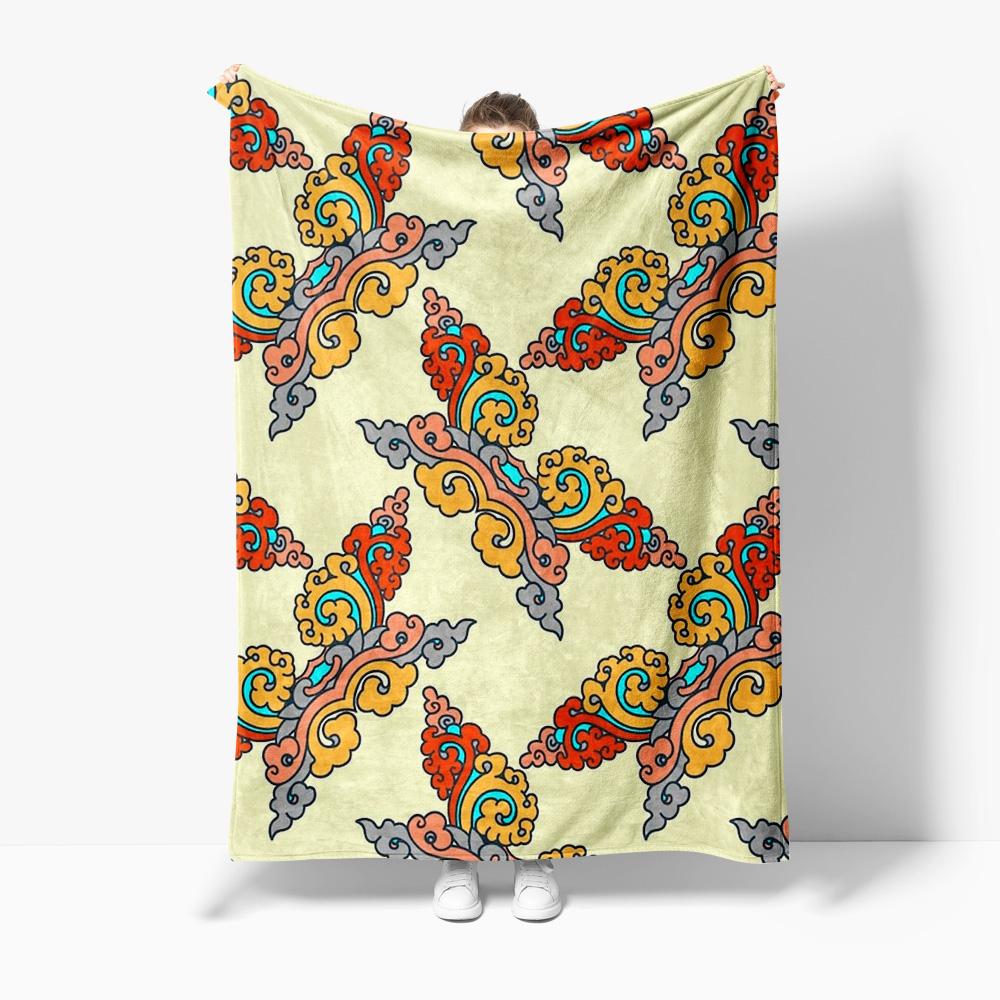 

Cartoon Chinese Style Embroidered Silk Throw Blanket for Kids Girls Bed Sofa Decorative Cushion Cover Gift 75x100cm