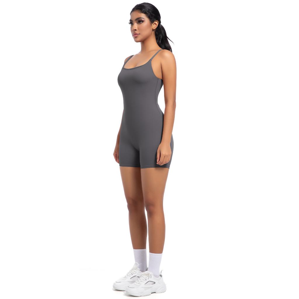 New Spring And Summer Nude Yoga Camisole Jumpsuit For Women's High-intensity Dance Fitness Sports Jumpsuit