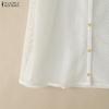 ZANZEA Women Casual Round Neck Loose Patchwork Short Sleeve T-Shirts