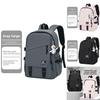Large Capacity Solid Color Student Backpack With Anti Wear And Waterproof Technology For University And School