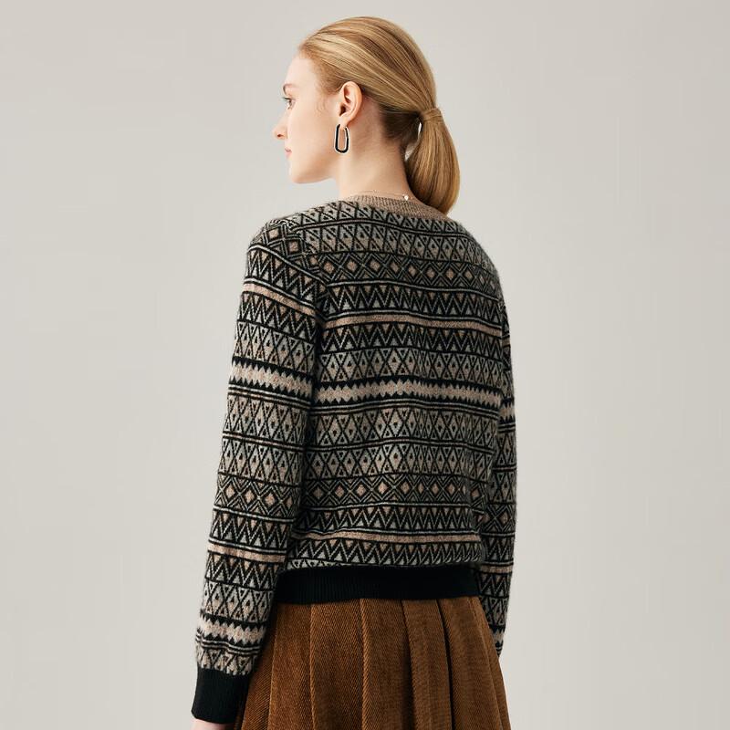 Zhaojun Women's Thick Fair Isle Cashmere Knit Sweater