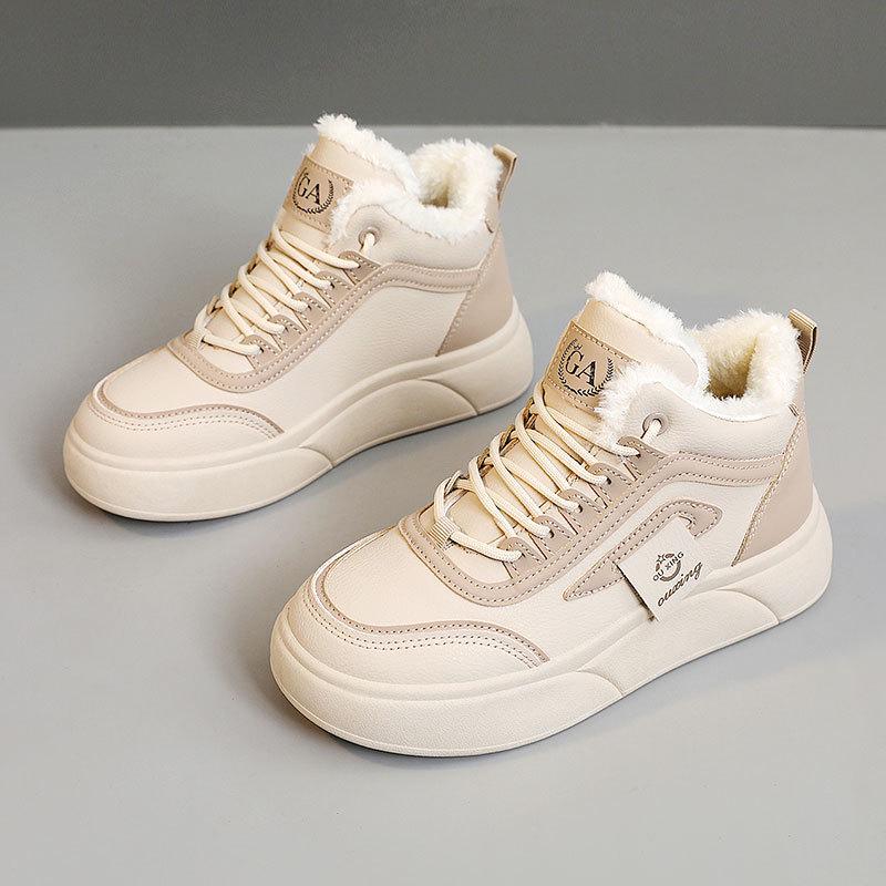 

Женские ретро зимние кроссовки с высоким верхом - Теплые, на толстой подошве, с хлопковыми вставками 39 хаки