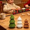 Rustic Christmas Shop Props Handwoven Rattan Tree, Cone Xmas Tree Tabletop Ornament, Holiday Window Display Centerpiece for Mantel Fireplace