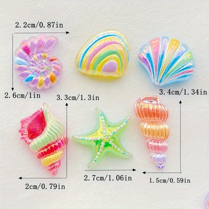 Ocean Theme ResinGlittering Starfish Shell Decorations for DIY Crafts Beach Nautical Scrapbooking Embellishments
