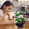 Water Lily Tabletop Fountain With Natural Stone USB Charging Desk Fountain With Built In Pump 3 Tiers Green Leaf Waterfall
