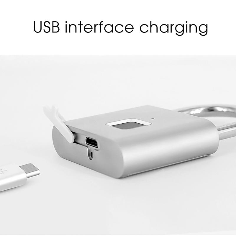 Smart Fingerprint Identification Lock,One Key To Open The Fingerprint Lock,USB Rechargeable,Suitable For School Lockers,Luggage