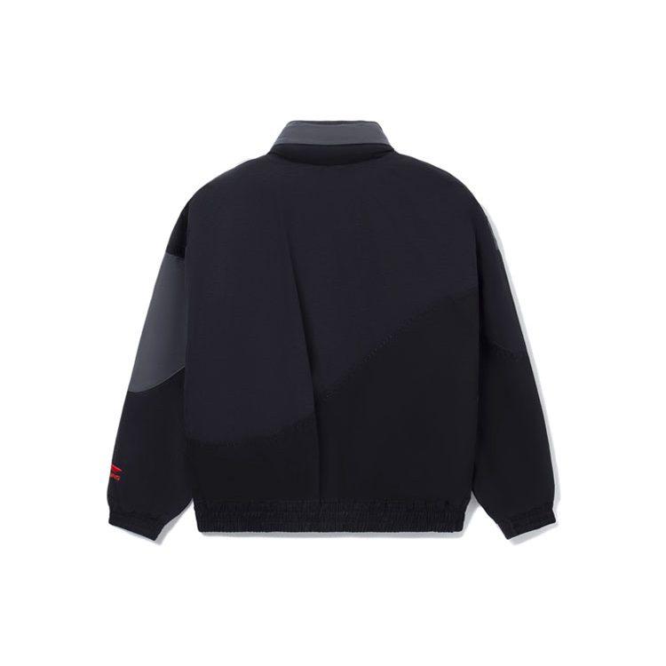 Li Ning Jackets Unisex Ebony Black Stand Collar Moderate Workwear AFDR699-1