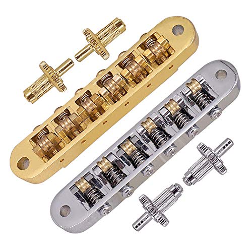 SVRITE Gold Tune-O-Matic Motorized Roller Saddle Bridge for LP Electric Guitar, Made In Korea