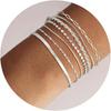Silberarmbänder für Damen Wasserdicht Zierliches Armband Stapel Schmuck | Verstellbares Silber Mehrschichtiges Armband Set Minimalist Mode Trendig