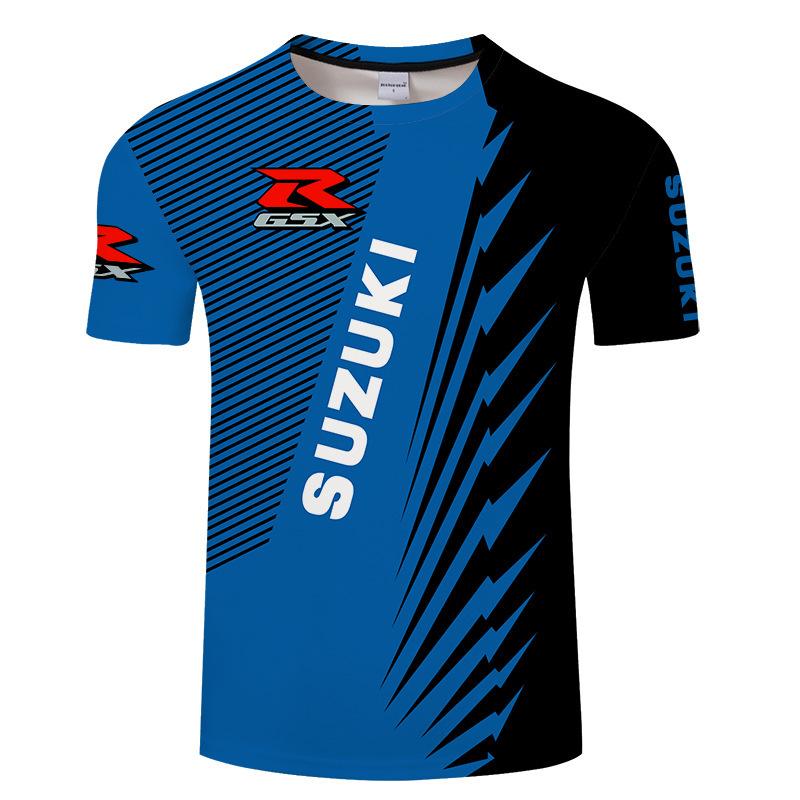 Men's 3D Printed T-Shirt Outdoor Fitness Car Race Breathable Quick Drying Sports Short Sleeve O-Neck Pullover Casual Top