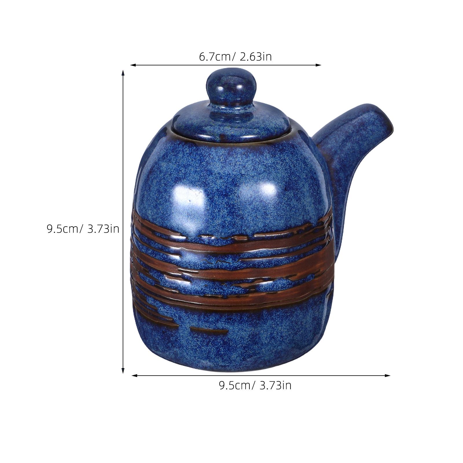 Ceramic Condiment Bottle Japanese Inspired Design Precision Pouring Spout Leakproof Soy Sauce and Vinegar Dispenser Kitchen