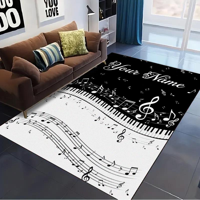 Name Custom Piano Note Carpet Rug for Living Room Bedroom Home Sofa Decoration,Kids Play Non-slip Floor Mat