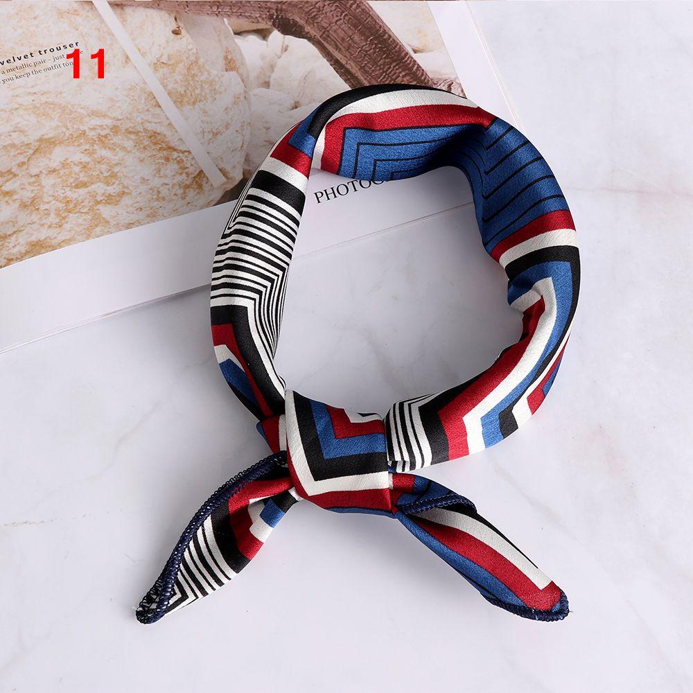 Small Vintage Hair Band Bags Tie Wrist Wrap Silk Feel Satin Bandana Women Square Scarf Handkerchief
