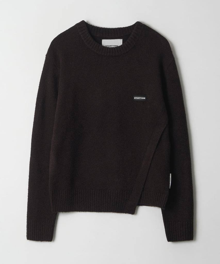 DTHIRTYONE Twisted Line Crewneck Sweater (Brown)