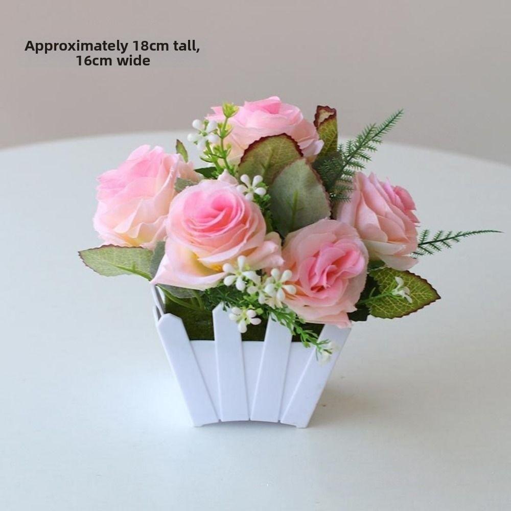 

Plastic Simulation Plant 16~22cm Home Living Room Ornaments Fake Flower Potted Home Decor 6