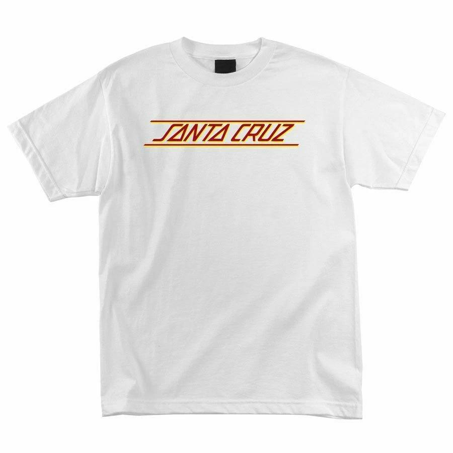 Santa Cruz CLASSIC STRIP LOGO Skateboard T Shirt WHITE M