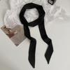 Long solid color silk scarf girl professional versatile thin narrow solid color small scarf streamer tied bag