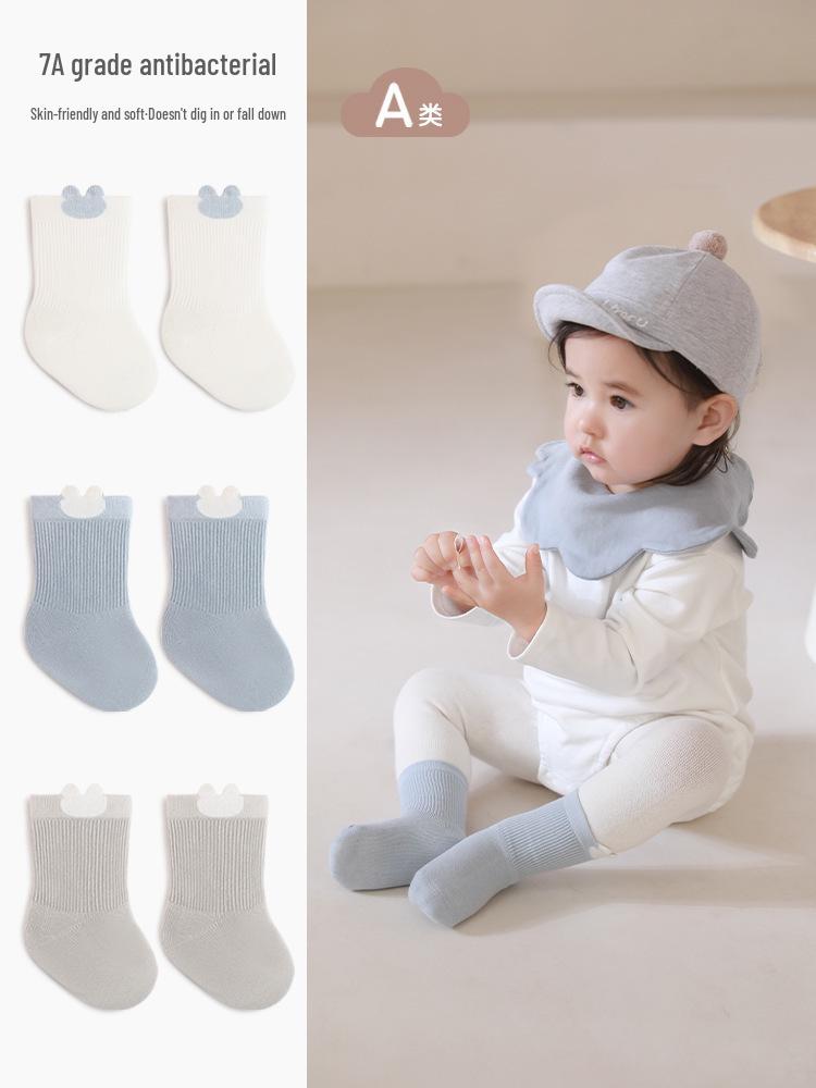 

Adorable Cartoon Mid-Calf Baby Socks - Spring/Autumn, Soft & Seamless for Newborns S 6-12 months