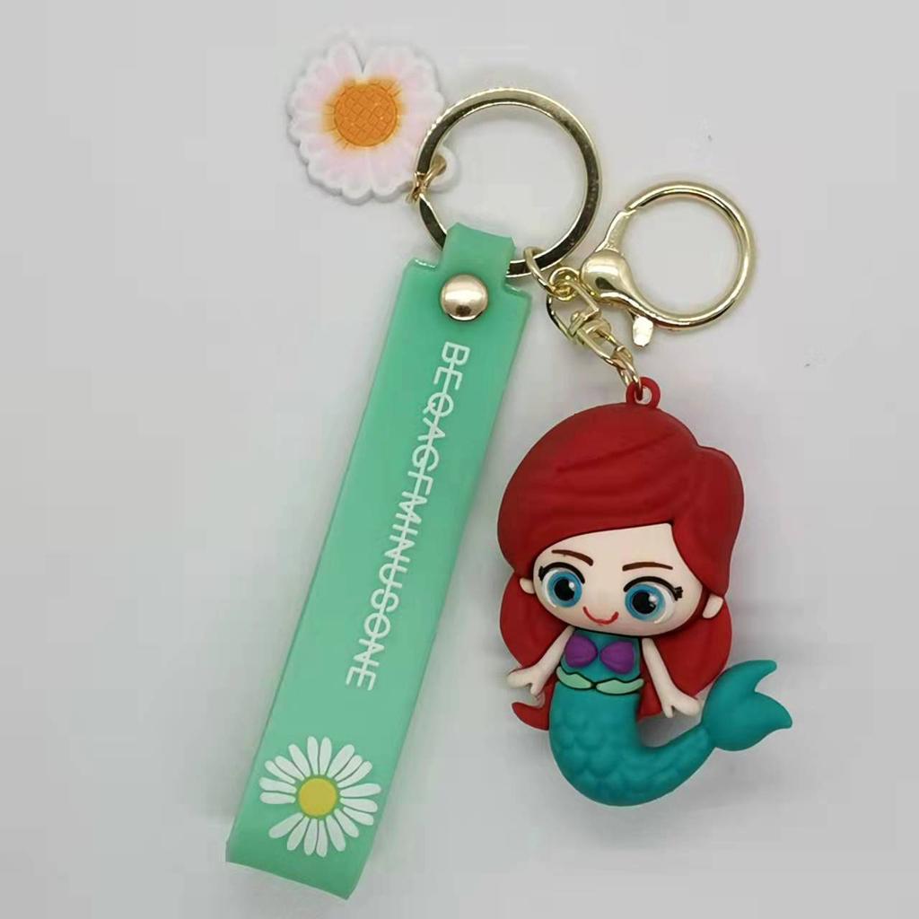 Creative Anime Cartoon Snow White Mermaid Doll Keychain Women's Bag Car Keychain Kawaii Cute Personalized Gifts Y2k Fashion
