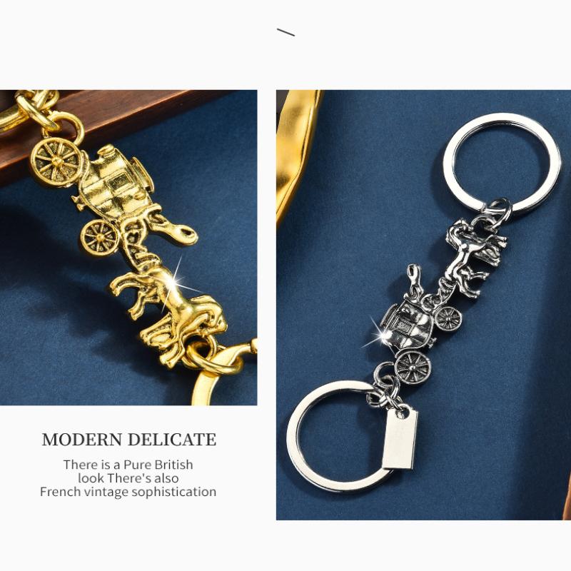 Car Key Double Chain Extended Accessories Personalized  Carriage Long Short Chain Bag Hanging Decoration