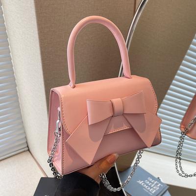 Módní univerzální přenosná malá čtvercová taška s mašlí dámská nová taška přes rameno