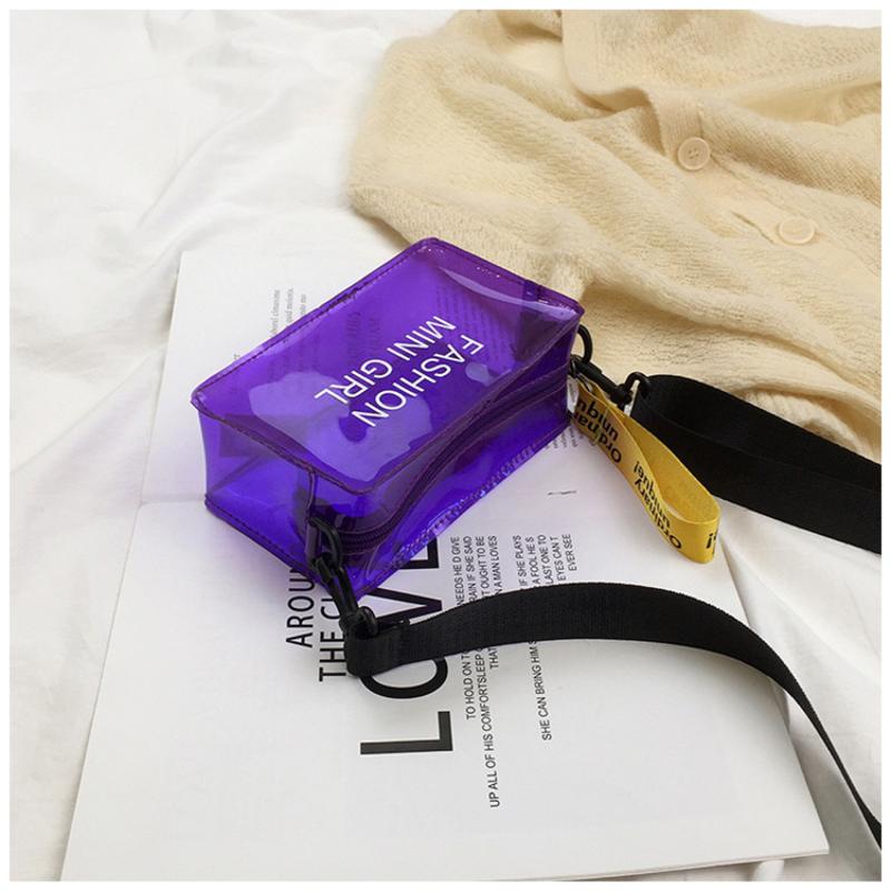 Women Fashion Clear Sweet Purses Candy Color Messenger Bag Crossbody Bags Shoulder Bag Transparent Jelly Bag
