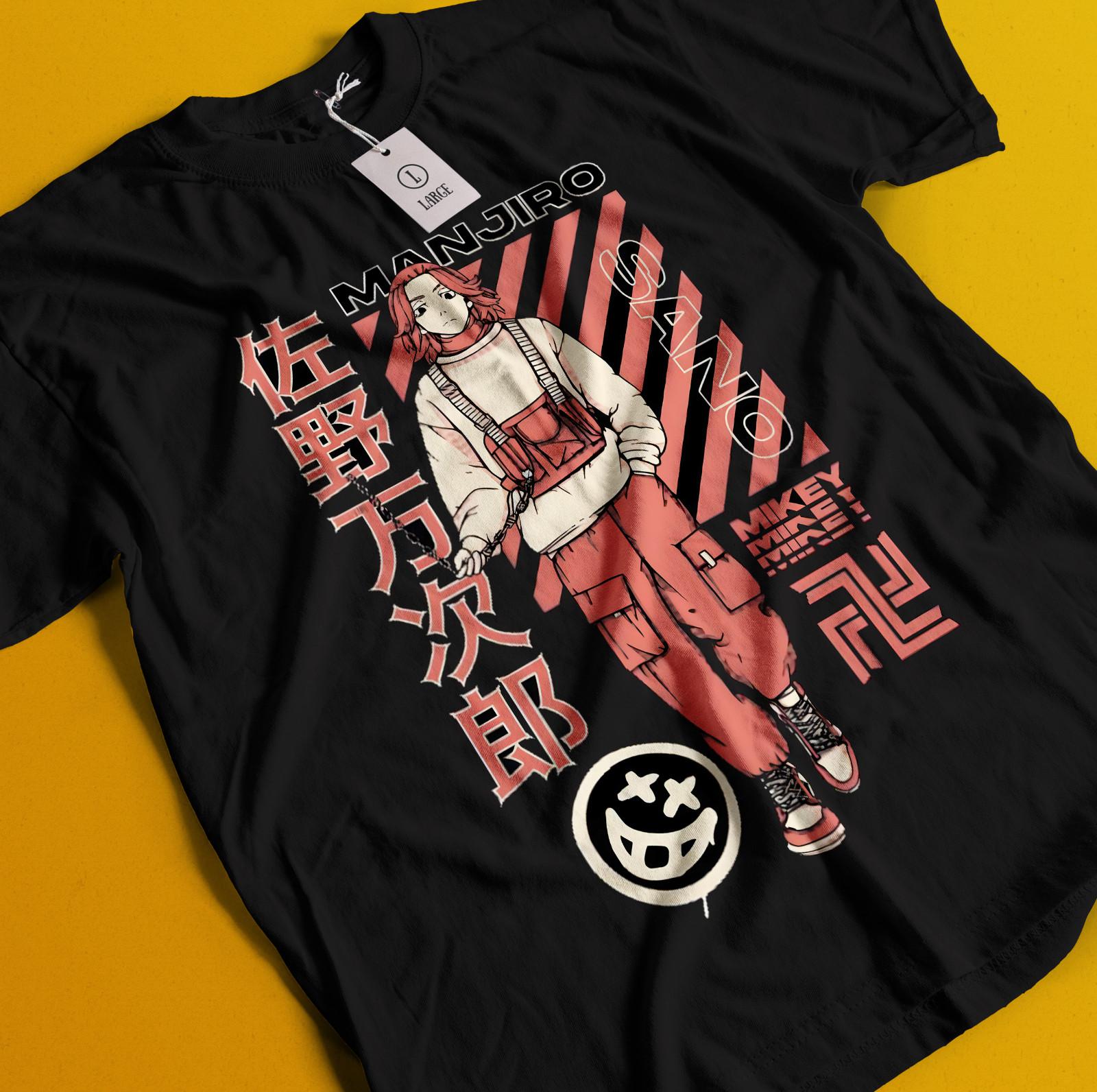 Tokyo Revengers T-Shirt Mens Womens Tees Top Takemichi Hanagaki Shirt Manjiro Shirt Draken Mikey Baji XL