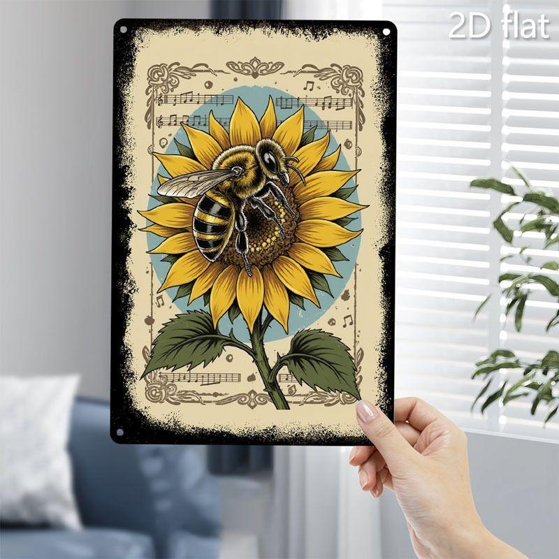 Vintage Metallwandkunstschild Biene Küchen Dekoration Kaffeebar Blechschild