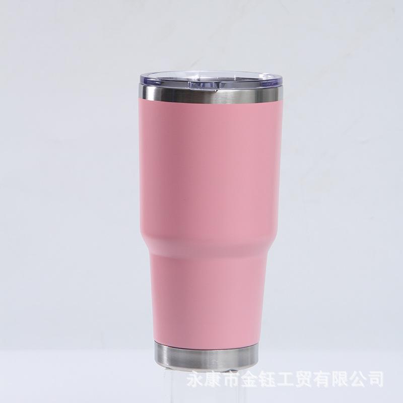 European And American 30Oz Car Cup Pro 304 Stainless Steel Vacuum Color Spray Belly Cup, Portable Car Cup