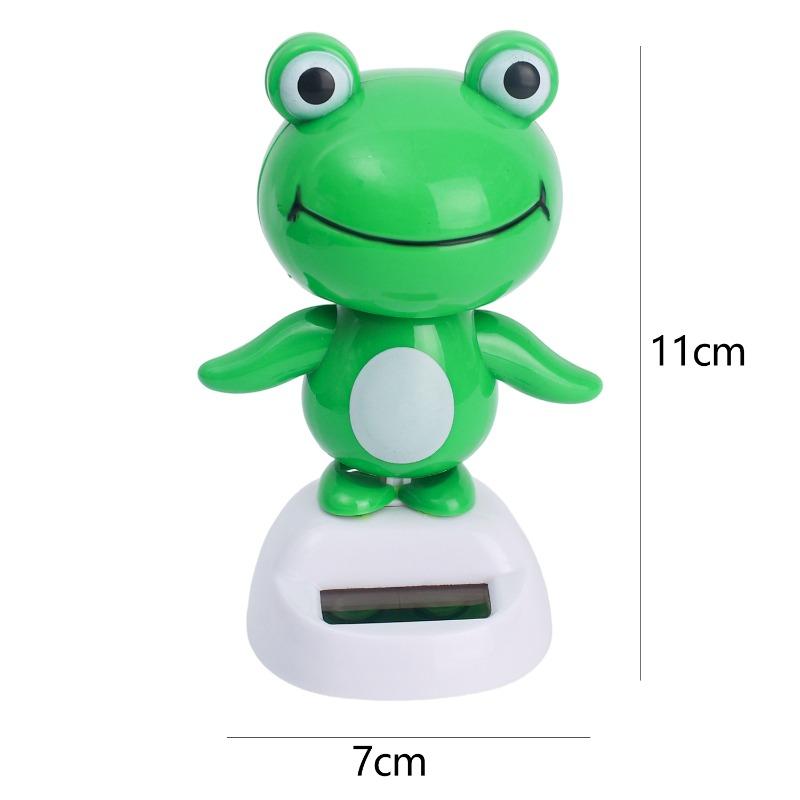 Car Dashboard Decoration Shaking Head Frog Solar Powered Dancing Frog Auto Interior Ornaments Car Swinging Head Frogs Decor