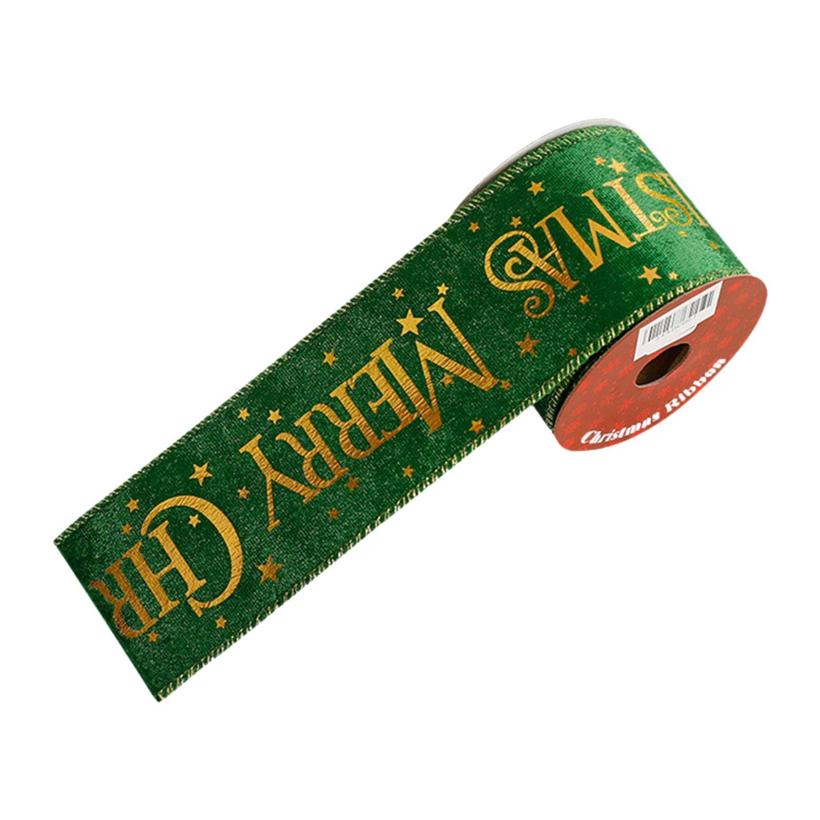 Christmas Ribbon Xmas Ribbon Multipurpose Gift Wrapping Wreaths DIY Greeting Cards Garland Bow Making Decorative Ribbon