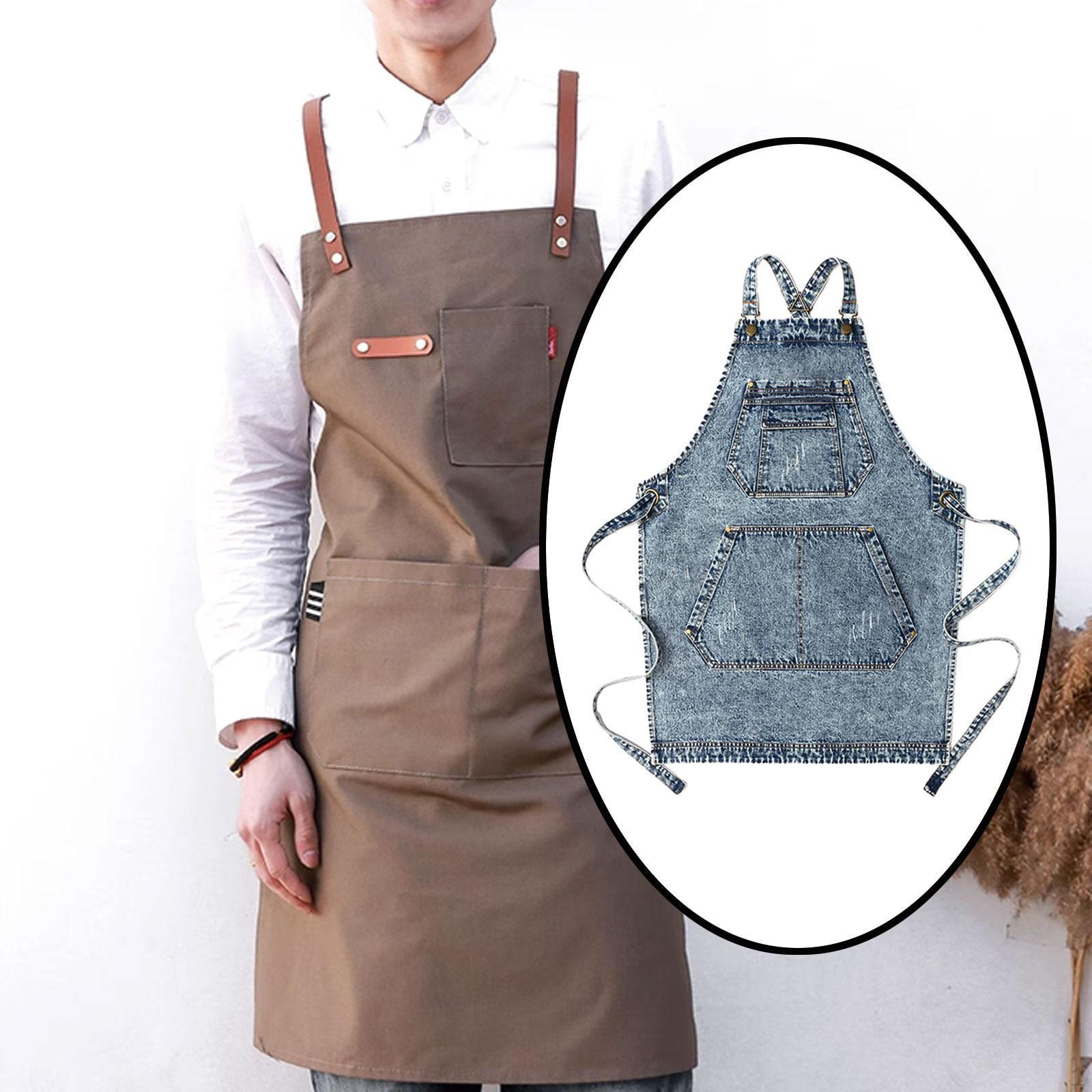 

Рабочий фартук из денима для художников и садоводов джинсовый синий