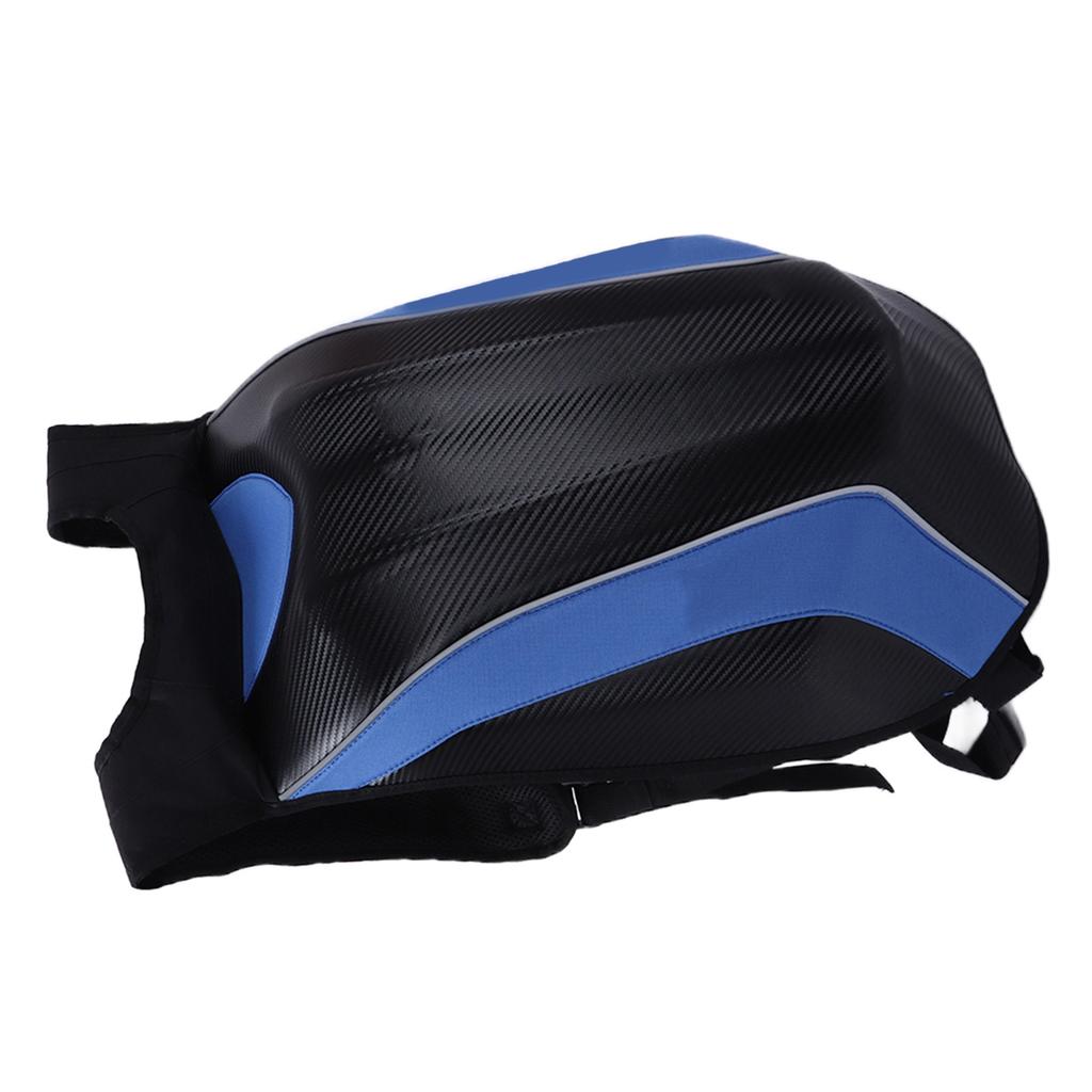 Waterproof Backpack Large Capacity Storage Bag PU Hard Shell with Reflective Strip for Riding Camping Hiking Blue