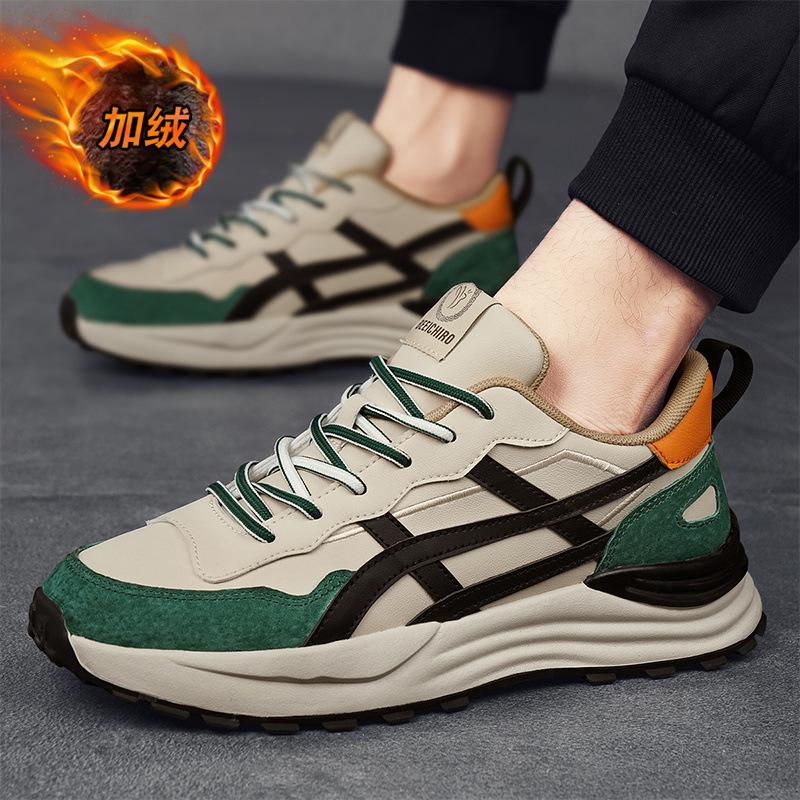 Men's shoes new leather fashion spring breathable sports shoes casual dad shoes